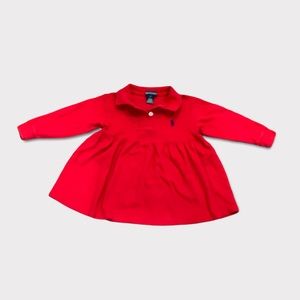 Ralph Lauren T2 Red Long Sleeve Polo Dress